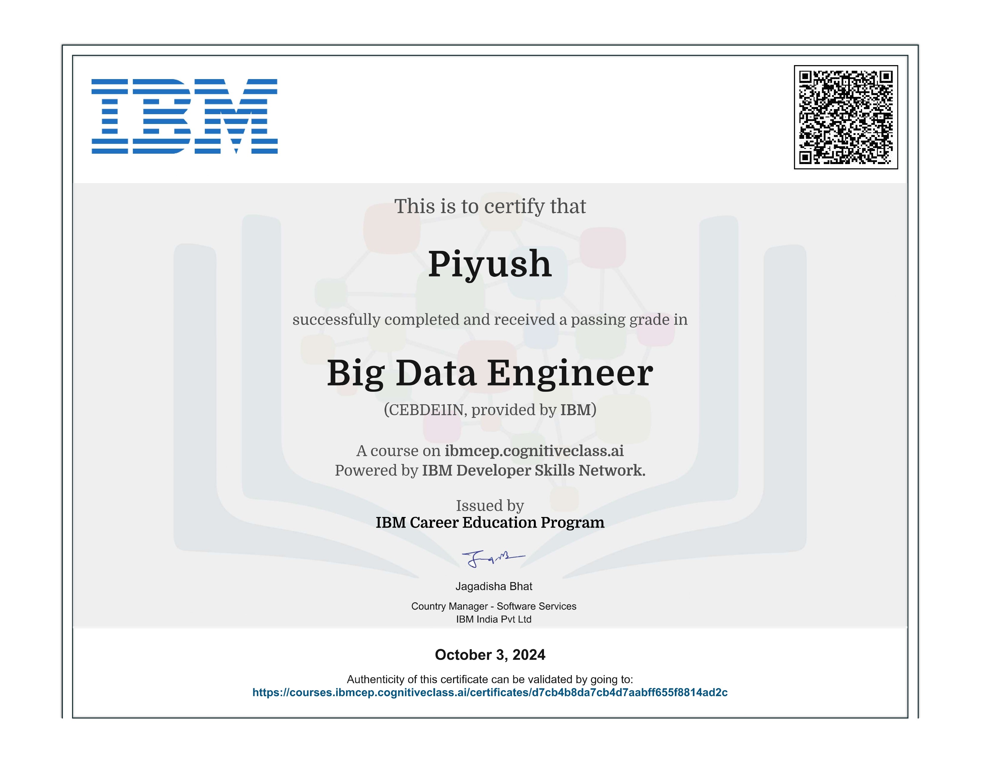 Big Data Certificate